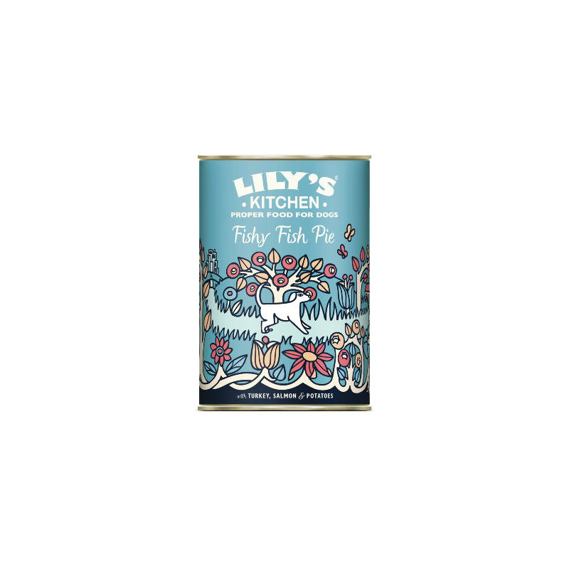 Lilys Kitchen Dog Fishy Fish Pie with Turkey, Salmon and Potatoes | Wet (Lata) 6 X 400 g