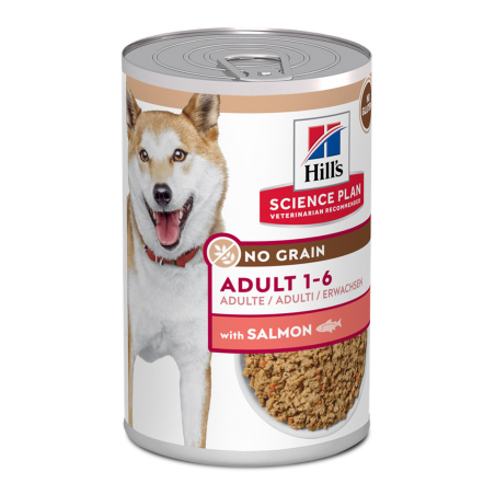 Hills Science Plan Dog Adult No Grain with Salmon | Wet (Lata) 24 X 363 g