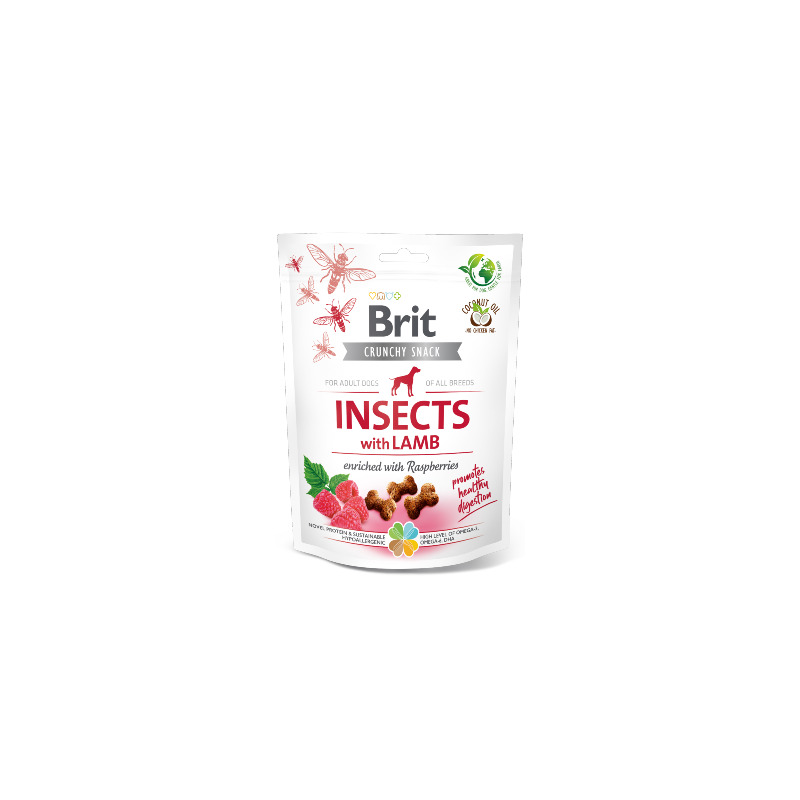 Brit Care Crunchy Cracker Insects with Lamb enriched with Raspberries 200 g