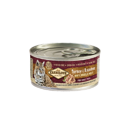 Carnilove Grain-Free Turkey & Reindeer for Adult Cats | Wet (Lata) 100 g