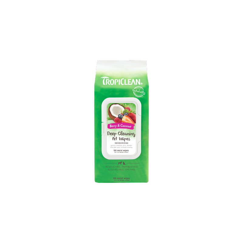 Tropiclean Deep Cleaning Wipes 100 toalhetes