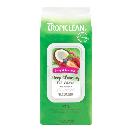 Tropiclean Deep Cleaning Wipes 100 toalhetes