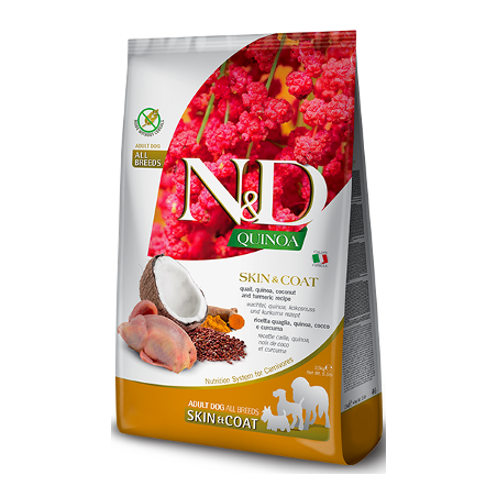 N&D Quinoa Dog Skin & Coat Quail & Coconut All Breeds 2,5 kg