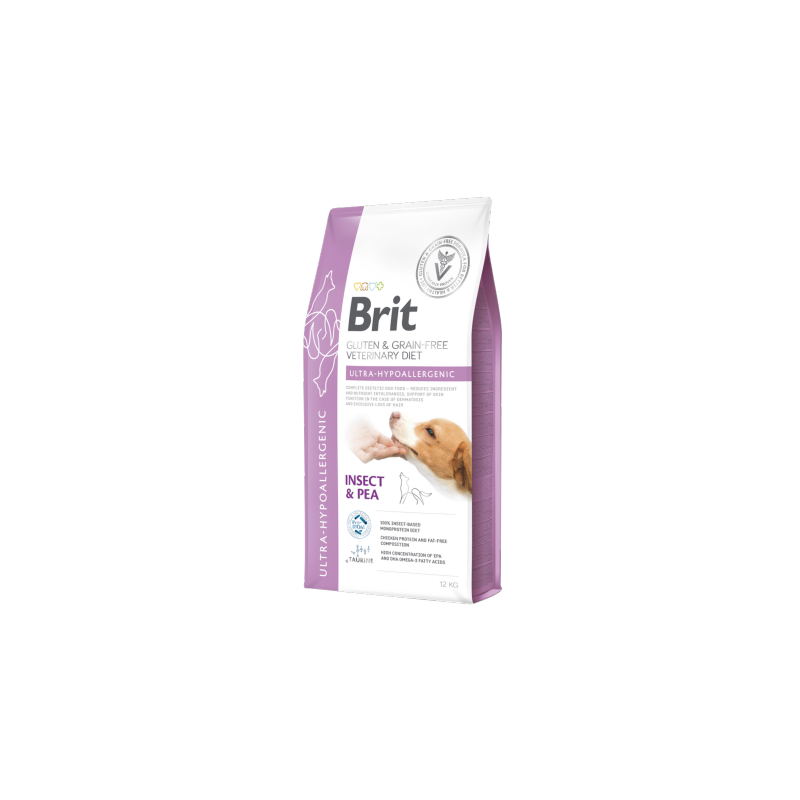 Brit Veterinary Diet Dog Ultra-Hypoallergenic Gluten & Grain-Free | Insect & Pea 12 kg