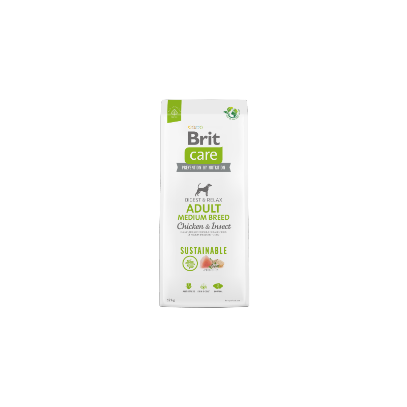 Brit Care Dog Sustainable Adult Medium Breed | Chicken & Insect 12 kg