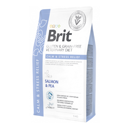 Brit Veterinary Diet Cat Calm & Stress Relief Gluten & Grain-Free | Salmon & Pea 2 kg