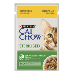 Cat Chow Adult Sterilised Chicken & Eggplant | Wet (Saqueta) 26 X 85 g