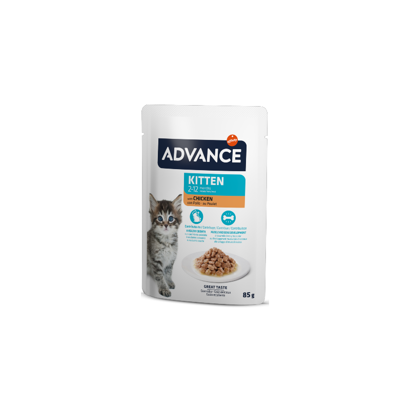 Advance Cat Kitten Chicken | Wet (Saqueta) Caixa 12 Saquetas 85 g