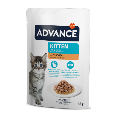 Advance Cat Kitten Chicken | Wet (Saqueta) Caixa 12 Saquetas 85 g