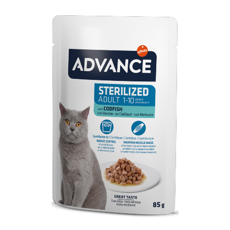 Advance Cat Sterilized Codfish | Wet (Saqueta) Caixa 12 Saquetas 85 g