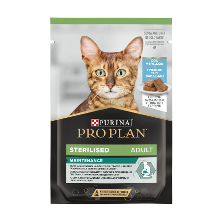 Pro Plan Cat Sterilised with Codfish Terrine | Wet (Saqueta) 26 X 75 g