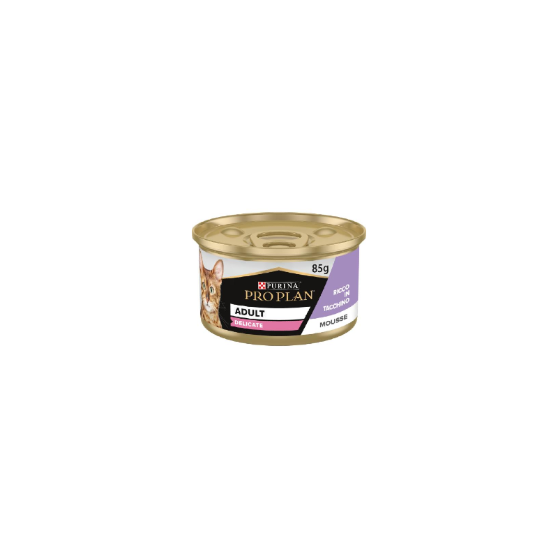 Pro Plan Cat Adult Delicate Mousse With Turkey Terrine| Wet (Lata)	 24 X 85 g