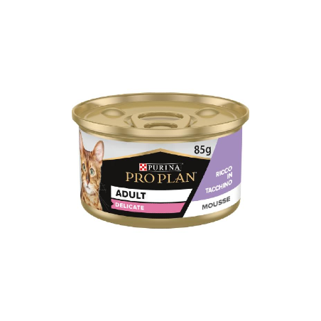 Pro Plan Cat Adult Delicate Mousse With Turkey Terrine| Wet (Lata)	 24 X 85 g