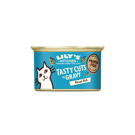 Lilys Kitchen Cat Tasty Cuts Ocean Fish in Gravy | Wet (Lata) 24 X 85 g