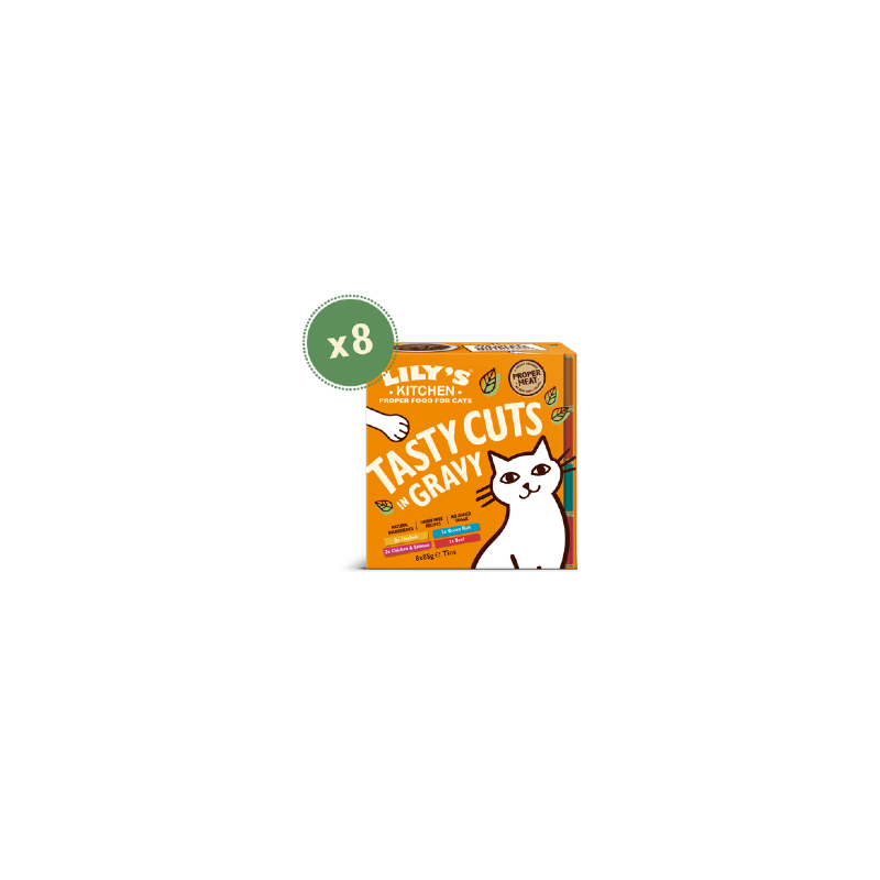 Lilys Kitchen Cat Tasty Cuts Multipack in Gravy | Wet (Lata) 8 x 85 g