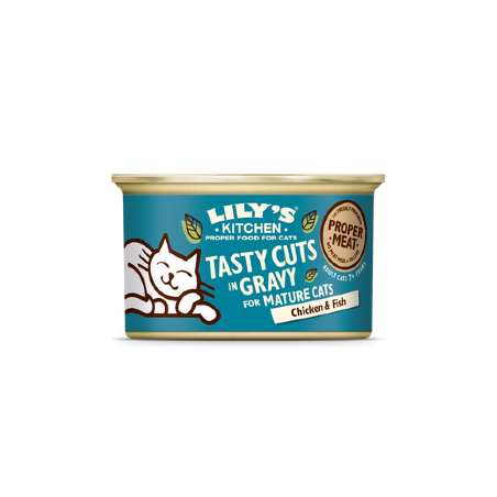 Lilys Kitchen Cat Tasty Cuts Senior Chicken & Fish in Gravy | Wet (Lata) 24 X 85 g