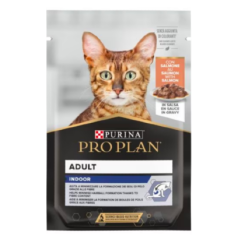 Pro Plan Cat Adult Indoor with Salmon in Gravy | Wet (Saqueta) 26 X 85 g