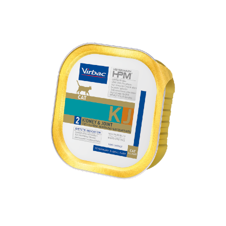 Virbac Veterinary HPM KJ2 Cat Kidney & Joint | Wet (Terrina) Cx c/ 14 Terrinas 85 g