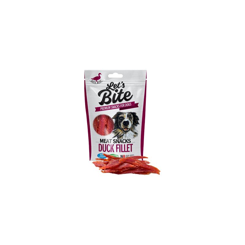 Brit Let's Bite Dog Meat Snacks Duck Fillet 80 g