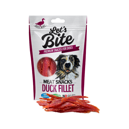 Brit Let's Bite Dog Meat Snacks Duck Fillet 80 g