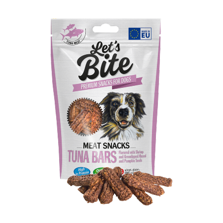 Brit Let's Bite Dog Meat Snacks Tuna Bars with Shrimps & Pumpkin Seeds  80 g