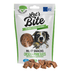 Brit Let's Bite Dog Meat Snacks Chicken & Pork Slices with Cranberries 80 g