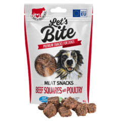 Brit Let's Bite Dog Meat Snacks Beef Squares with Poultry 80 g