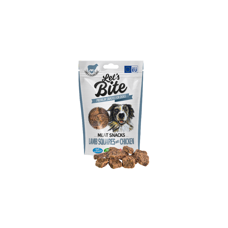 Brit Let's Bite Dog Meat Snacks Lamb Squares with Chicken 80 g