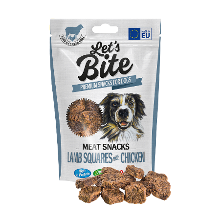 Brit Let's Bite Dog Meat Snacks Lamb Squares with Chicken 80 g