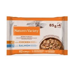 Natures Variety Cat Pedaços em Molho Multipack Frango & Salmão | Wet (Saqueta) 4 x 85 g