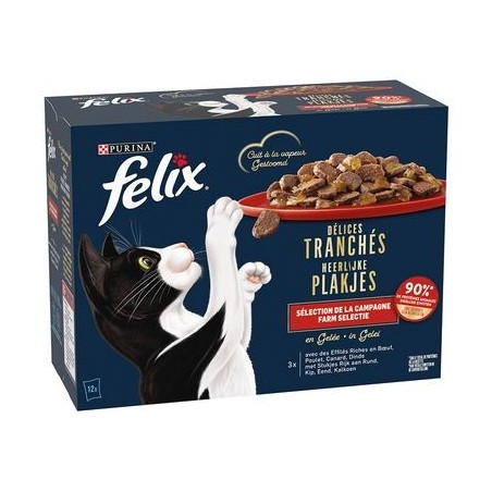 Felix Deliciously Sliced Seleção do Campo | Wet (Saqueta) 12 X 4 x 80 g