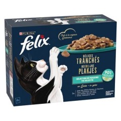 Felix Deliciously Sliced Seleção de Peixes | Wet (Saqueta) 12 X 4 x 80g