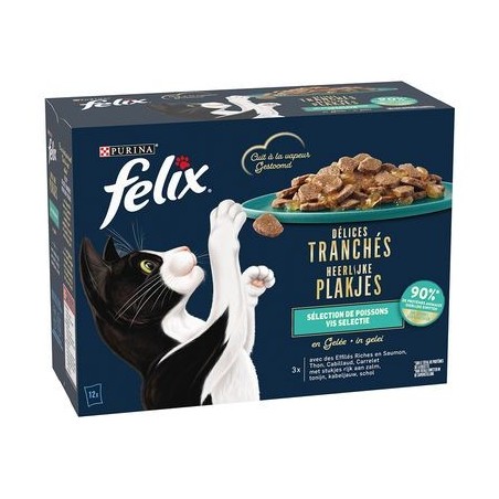 Felix Deliciously Sliced Seleção de Peixes | Wet (Saqueta) 12 X 4 x 80g