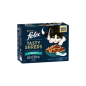 Felix Tasty Shreds Selecção de Peixes Salmão Atum Bacalhau e Solha| Wet (Saqueta) Cx c/ 12 saquetas 80 g