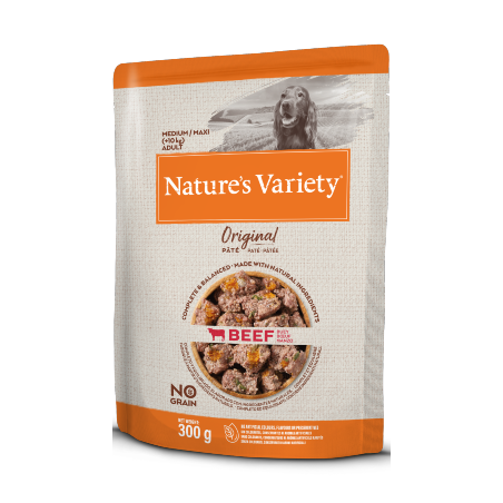 Natures Variety Dog Original No Grain Medium Maxi Vaca Paté | Wet (Saqueta) 8 X 300 g