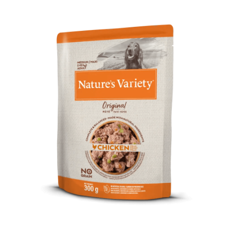 Natures Variety Dog Original No Grain Medium Maxi Frango Paté | Wet (Saqueta)  8 X 300 g