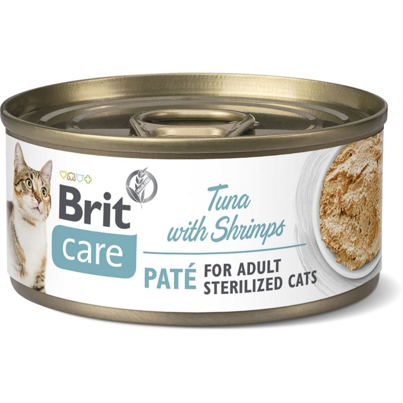 Brit Care Cat Sterilized Tuna Paté with Shrimps | Wet (Lata) 6 X 70 g