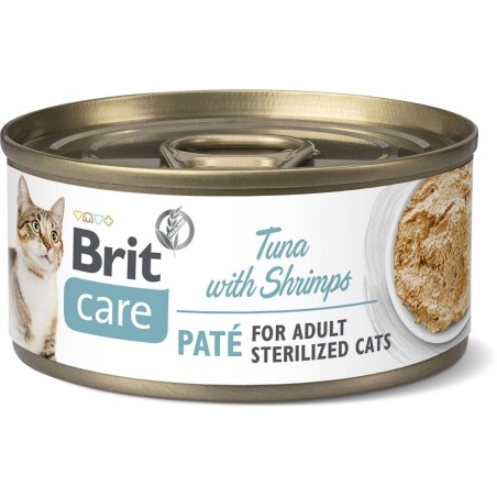 Brit Care Cat Sterilized Tuna Paté with Shrimps | Wet (Lata) 6 X 70 g