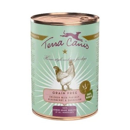 Terra Canis Sem Cereais Frango com Pastinaga, Amora e Dente de Leão | Wet (Lata) 800 g