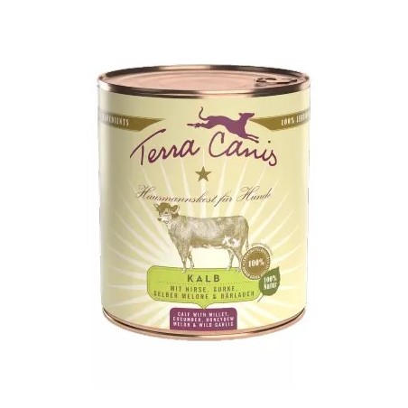 Terra Canis Vitela com Milhete, Pepino, Melão e Alho Selvagem | Wet (Lata) 800 g