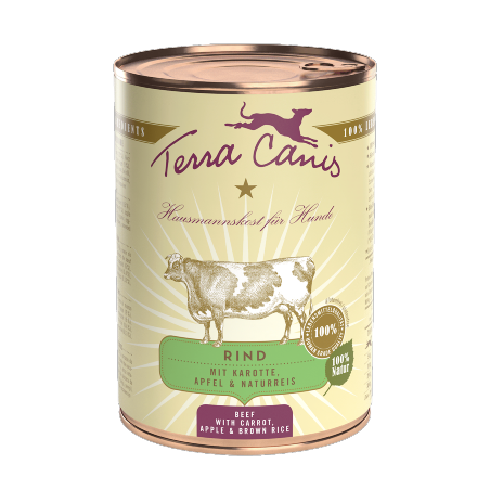 Terra Canis Vaca com Cenoura, Maçã e Arroz Integral | Wet (Lata) 400 g