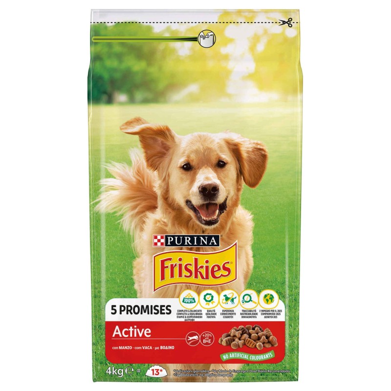 Friskies Cão Active Adulto | Carnes, Cereais e Verduras 4 kg