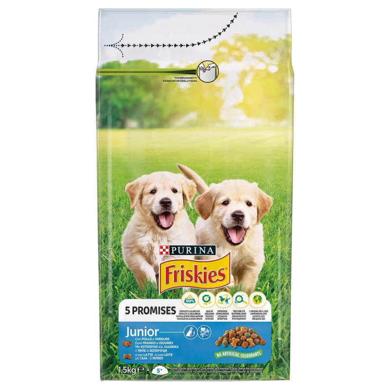 Friskies Cão Junior | Frango, Leite e Verduras 1,5 kg