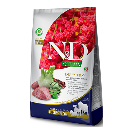 Ração para Cão N&D Quinoa Dog Digestion Lamb Adult Medium Maxi 2,5 kg