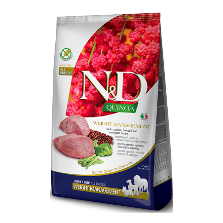 Ração para Cão N&D Quinoa Dog Weight Management Lamb Medium Maxi 2.5 kg