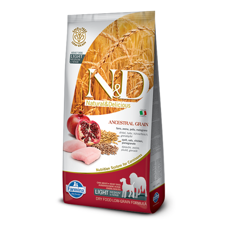 N&D Dog Medium & Maxi Adult Light Chicken & Pomegranate - Low Ancestral Grain | 12 kg