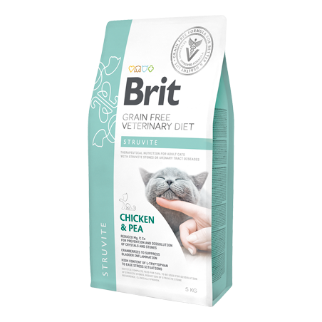 Ração Veterinária para Gatos Brit Veterinary Diet Cat Struvite Grain-Free Chicken & Pea | 5 kg