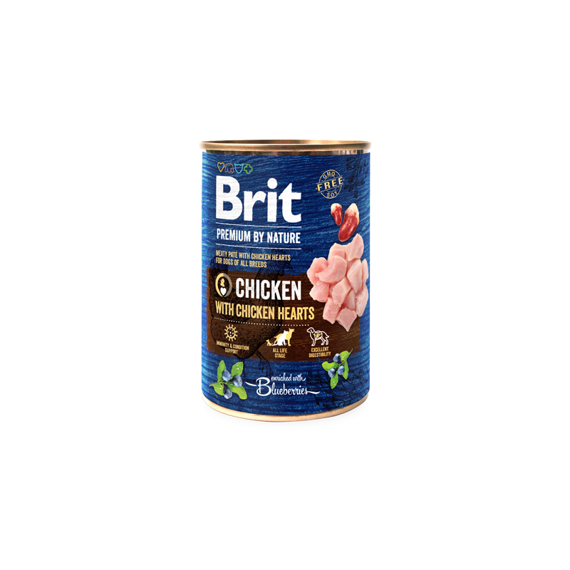 Ração húmida para Cão Brit Premium by Nature Dog Chicken with Hearts | Wet (Lata) | 800 g