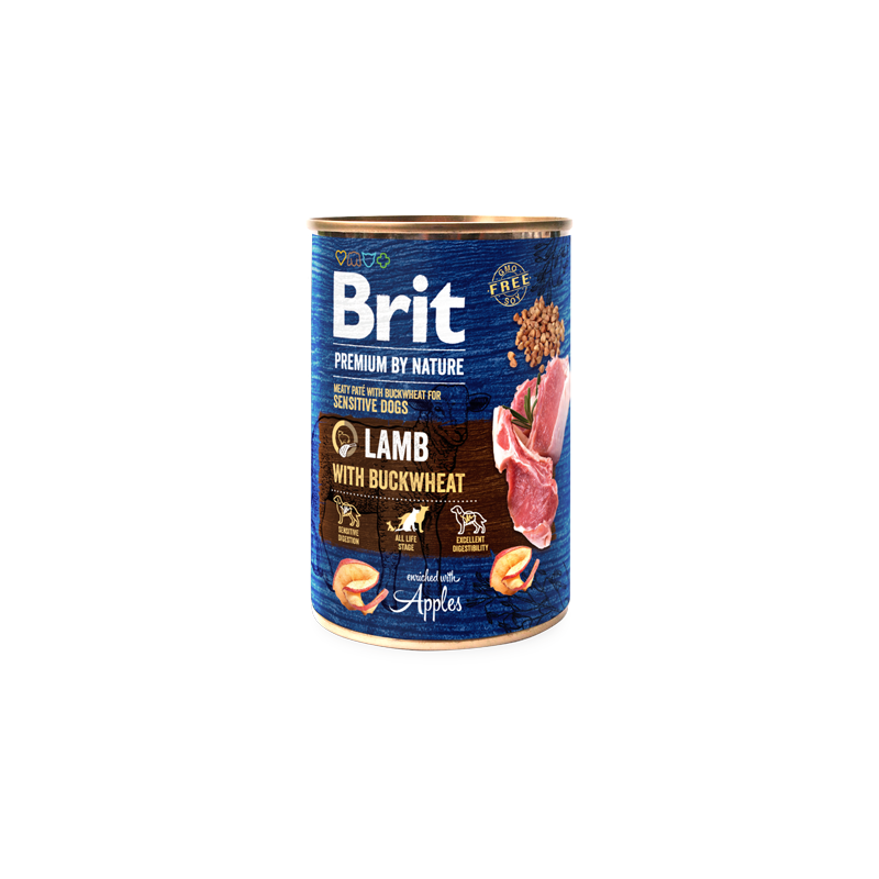 Ração húmida para Cão Brit Premium by Nature Dog Lamb with Buckwheat | Wet (Lata) | 400 g