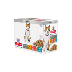 Alimento húmido para Gatos Hills Science Plan Cat Young Adult Multipack Chicken, Salmon, Tuna, Turkey | Wet (Saqueta) | Caixa 1